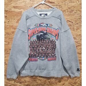 90s Starter Denver Broncos NFL Super Bowl Champions Vintage Crew XL